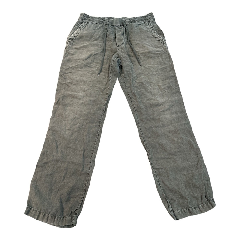 James Perse Standard Linen Pants Womens Size 2(Large)Green Relaxed Fit Elastic